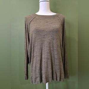 Aerie Long Sleeve Oversized Olive Shirt Size Small
